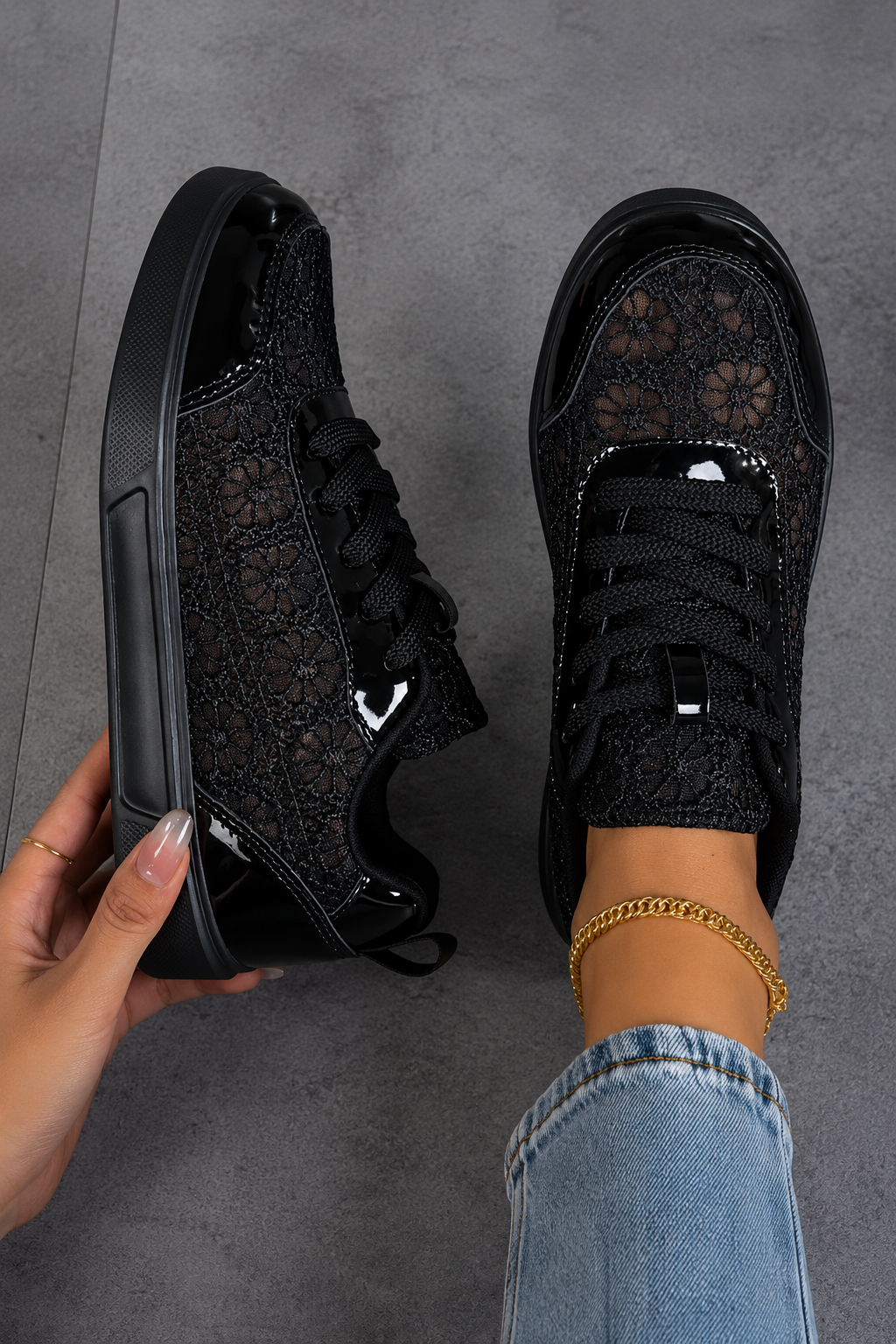 Encaje | Zapatillas de encaje floral