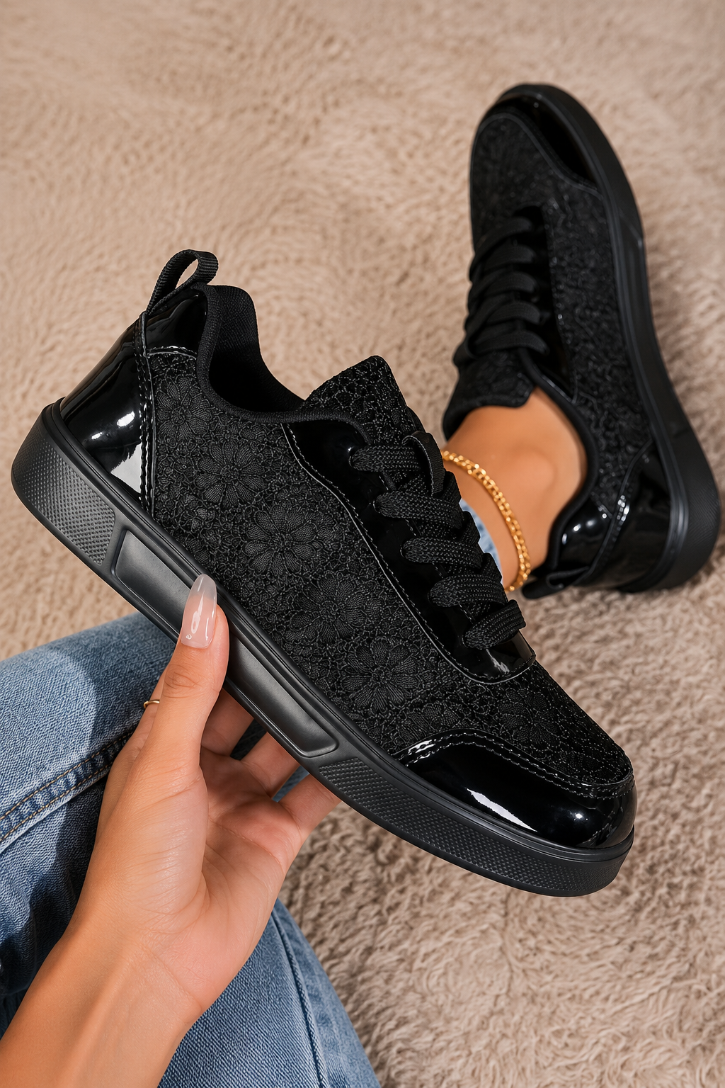 Encaje | Zapatillas de encaje floral
