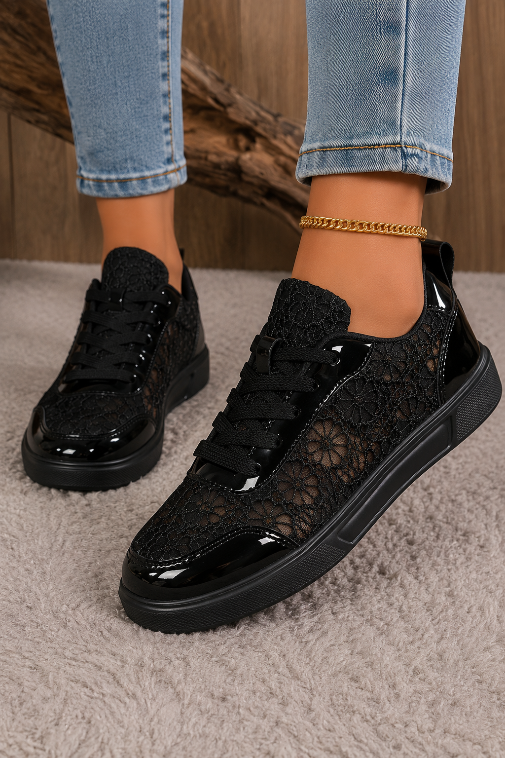 Encaje | Zapatillas de encaje floral