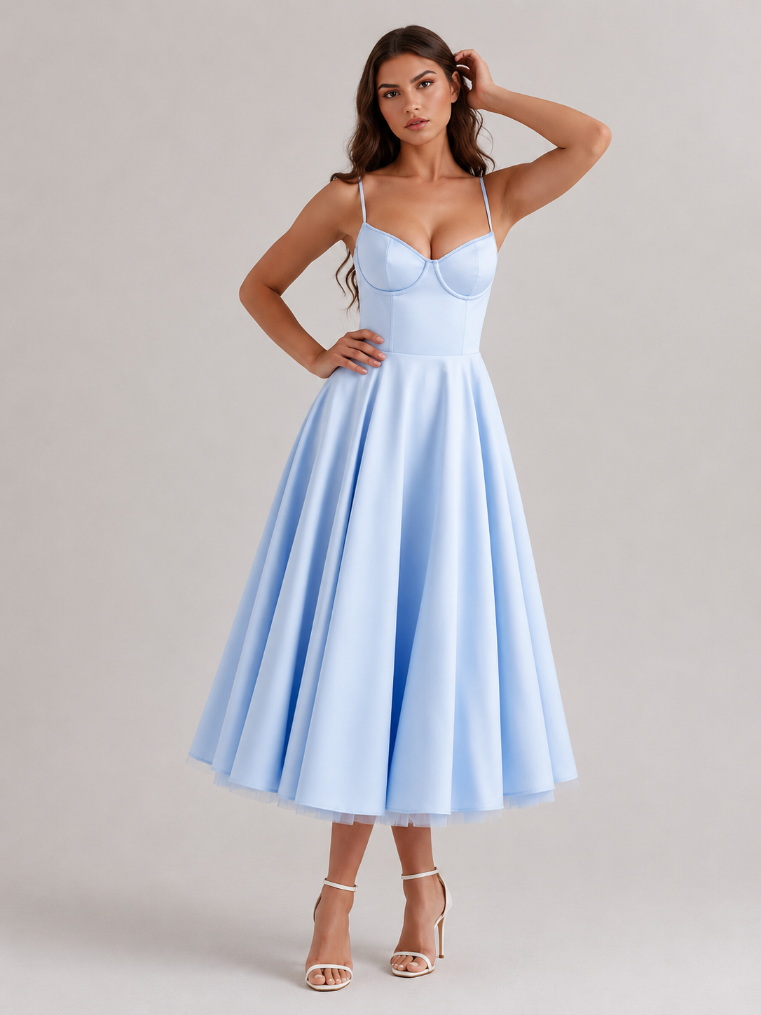 Selene | Vestido midi con capas de tul y bolsillos secretos.