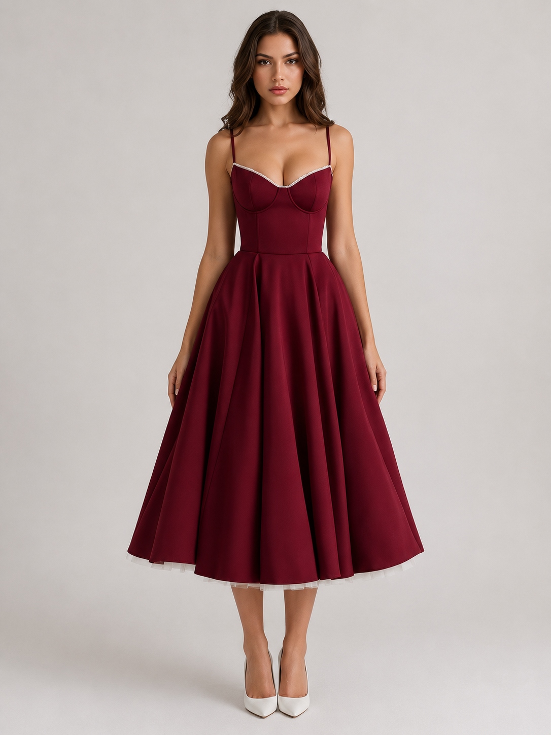 Selene | Vestido midi con capas de tul y bolsillos secretos.