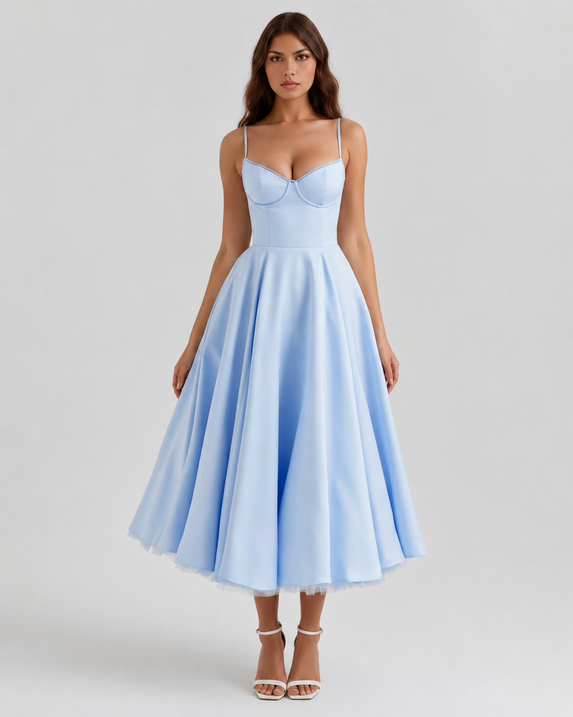Selene | Vestido midi con capas de tul y bolsillos secretos.