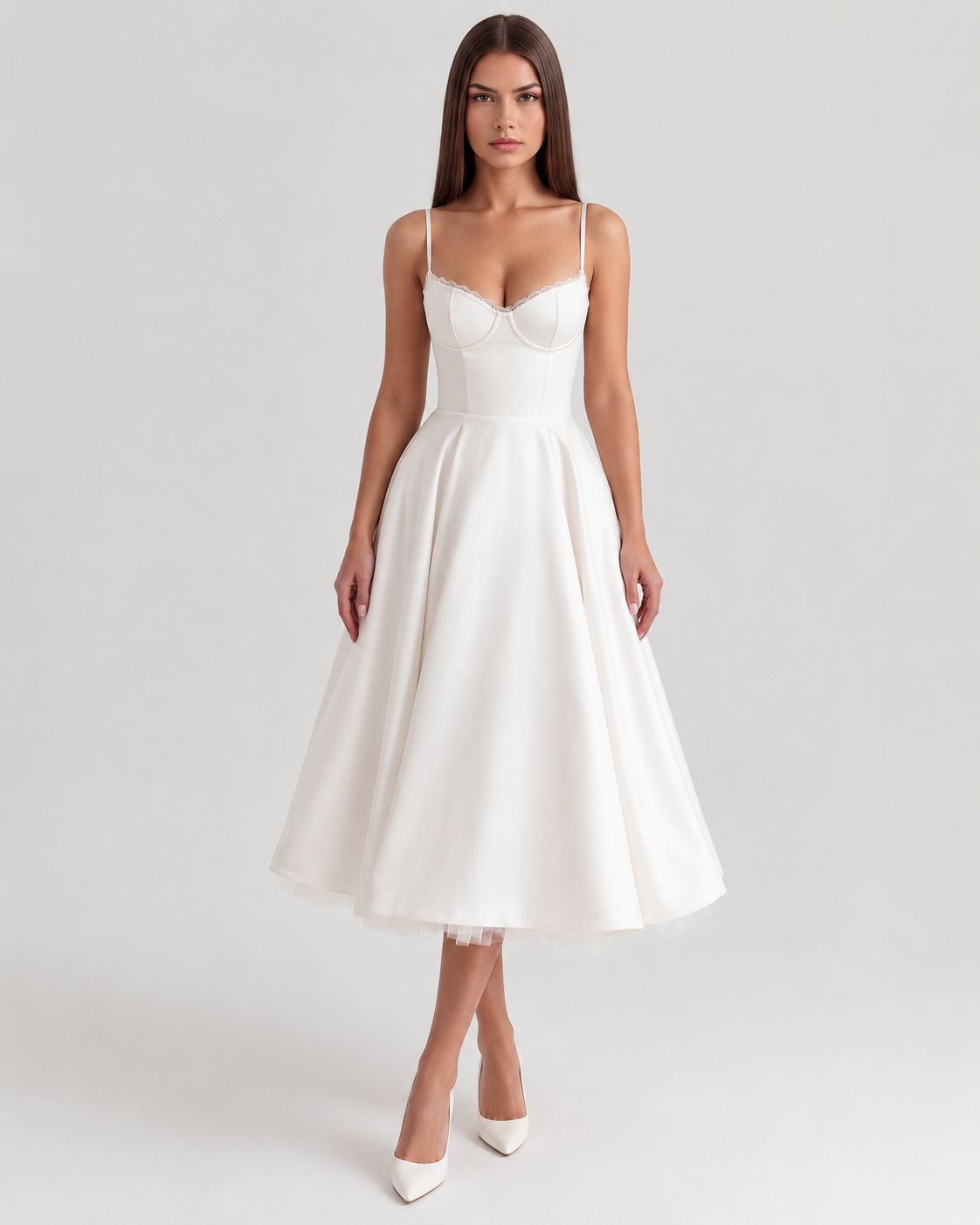 Selene | Vestido midi con capas de tul y bolsillos secretos.