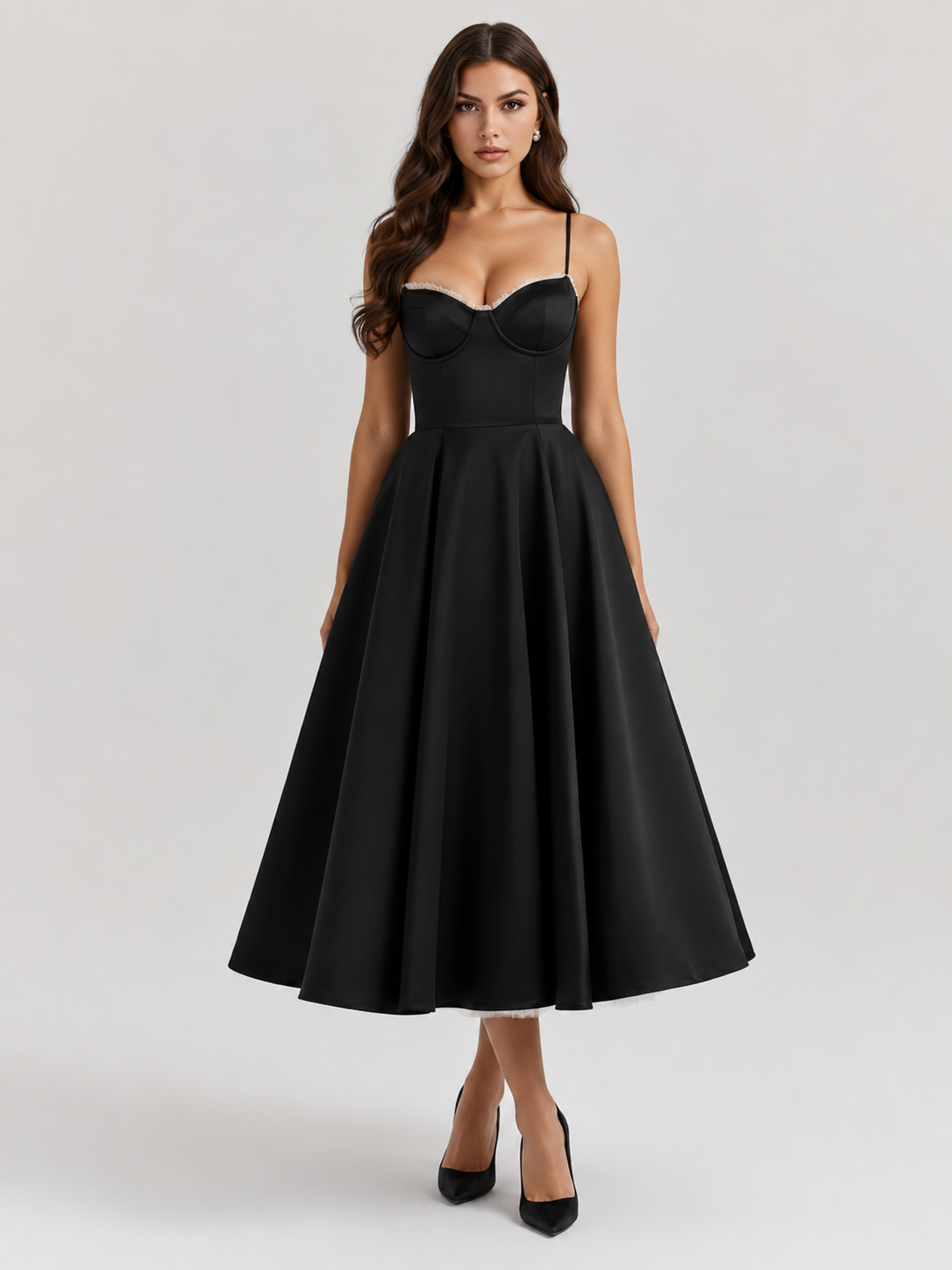 Selene | Vestido midi con capas de tul y bolsillos secretos.