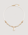 Cuentas Blancas | Collar Dorado Minimalista