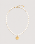 Concha Dorada | Collar de Piedras Blancas